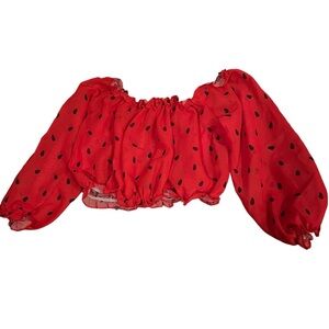 Shein Watermelon Off The Shoulder Crop Top Toddler 120(5T)